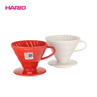 HARIO 陶瓷咖啡滤杯V60 陶瓷滤杯白色1-4人份