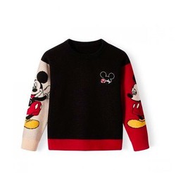 Disney 迪士尼 儿童撞色拼接毛衣