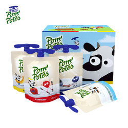 法优乐(Pompotes) 法国原装进口酸奶 常温儿童酸奶  宝宝零食非果泥 4口味混合装85g*8袋 *2件