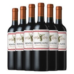 蒙特斯（montes）欧法系列赤霞珠干红葡萄酒750ml*6整箱装 智利原瓶进口红酒