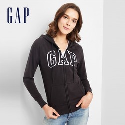 Gap 盖璞 451203-1 女装LOGO保暖碳素软磨抓绒连帽卫衣