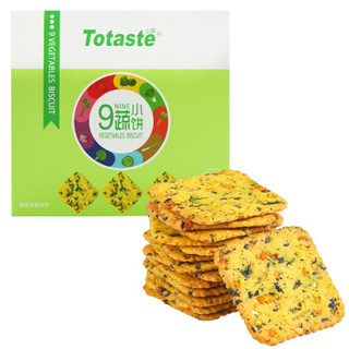 土斯（Totaste） 九蔬薄脆饼干 办公室休闲零食代餐蔬菜脆酥脆饼干 200g *10件