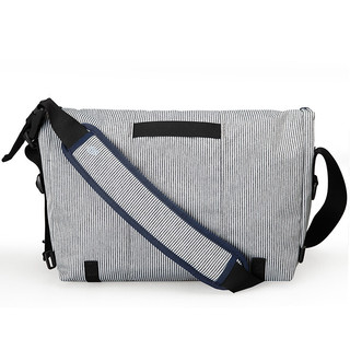 TIMBUK2 天霸 Classic系列 男女款单肩邮差包 TKB116-4-7723 白色条纹/蓝色 M