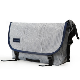 TIMBUK2 天霸 Classic系列 男女款单肩邮差包 TKB116-4-7723 白色条纹/蓝色 M