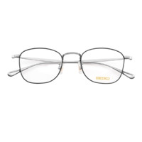 SEIKO 精工 H03097 黑框银腿钛材眼镜框+1.67折射率 非球面镜片