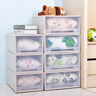 BELO 百露 衣服抽屉式收纳箱玩具衣柜收纳盒整理箱透明塑料储物箱子 加大号2个装