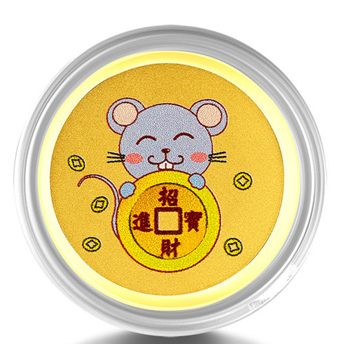chj jewellery 潮宏基 q3g30000084 福气鼠鼠年足金金币