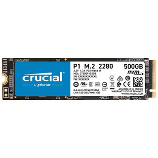 crucial 英睿达 P1 NVMe M.2 固态硬盘 500GB（PCI-E3.0）