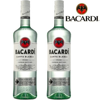 百加得（Bacardi ) 原瓶原装 进口洋酒 超级白  烘焙酒鸡尾酒基酒调酒 白朗姆双瓶750ml*2