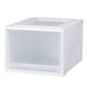 日本爱丽思 可叠加塑料抽屉式收纳箱储物箱透明内衣收纳盒简易爱丽丝收纳柜百纳箱爱丽丝 59L 透明/白BC-500D
