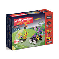 Magformers麦格弗磁力片汽车系列ZooRacingSet55P动物赛车套组55