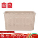 名创优品（MINISO）仿藤编收纳筐 浅灰色28.6x20x15cm *3件