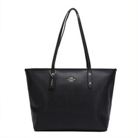 COACH 蔻驰 Tote系列 女士单肩托特包 F58846 IMBLK 黑色 中号