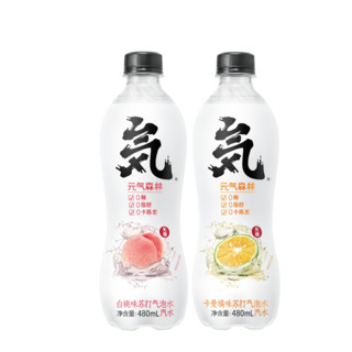 元气森林 苏打气泡水组合装 2口味 480ml*24瓶（白桃味480ml*12瓶+卡曼橘味480ml*12瓶）