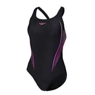 速比涛（Speedo） 新款可视塑身 女士连体游泳衣 女式泳装 显瘦 小胸聚拢 浅桃红 36码