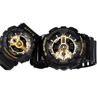 CASIO 卡西欧 G-SHOCK系列 情侣电子腕表 GA-110GB-1A 51.2毫米男表/BA-110-1A 43毫米女表