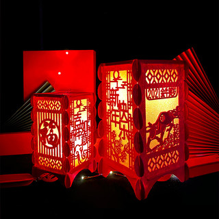 创意2021牛年新年春节过年LED发光大红灯笼挂件夜晚装饰布置用品
