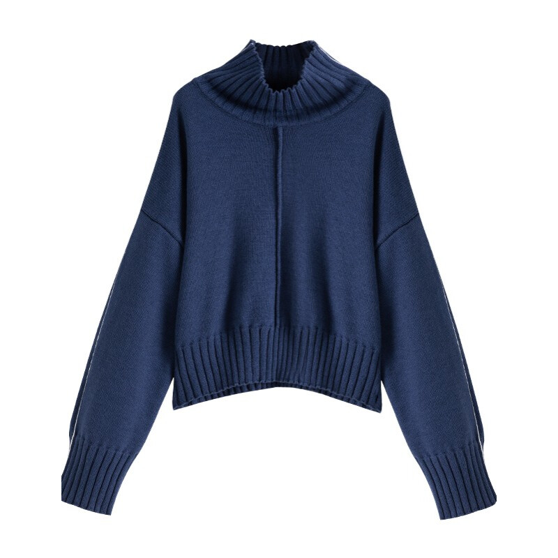 FANSILANEN 范思蓝恩 女士半高领毛衣 Z204597 蓝色 M