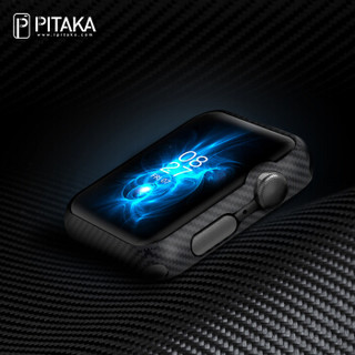 PITAKA 苹果Apple Watch 6/SE/5/4代芳纶纤维（凯夫拉）手表壳保护套 44mm黑灰斜纹