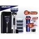  Gillette 吉列 手动剃须刀引力盒套装（1刀架+5刀头+磁力底座）+赠须泡210g+洁面80g　