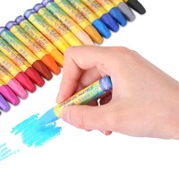 得力(deli)36色油画棒 学生六角杆易上色油画棒 儿童蜡笔绘画笔72053