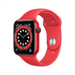 Apple 苹果 Watch Series 6智能手表GPS+蜂窝款 44毫米红色铝金属表壳 红色运动型表带 M09C3CH/A