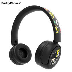 BuddyPhones POP联名款儿童耳机头戴式无线蓝牙耳麦 学生学习娱乐音乐耳机 DC正版授权蝙蝠侠 黑色