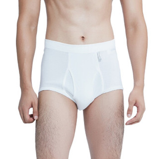 宜而爽（3条装）男士罗纹棉三角裤舒适纯色内裤 3条装 白色 XXL/180 *3件