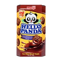 新加坡Meiji/明治熊猫双重巧克力小熊夹心饼干50g零食品