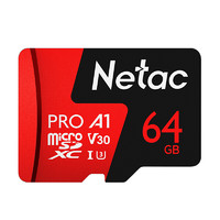 Netac 朗科 Pro microSDXC UHS-I A1 U3 TF存储卡 64GB