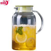 青苹果 冷水壶高硼硅玻璃耐高温家用大容量杯耐高温果汁凉白开茶壶套装凉水壶水具茶具1.8L