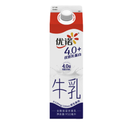 优诺 yoplait） 高品质 全脂牛奶 950ml 高钙优质乳蛋白鲜奶轻食鲜牛乳