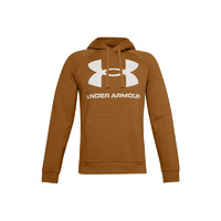 UNDER ARMOUR 安德玛 Rival Big Logo 中性运动卫衣 1357093-707 黄色 XXL