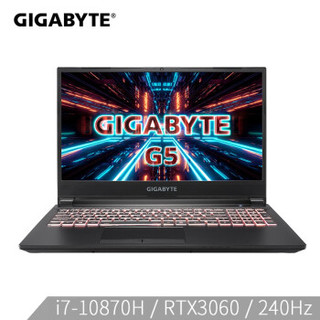 GIGABYTE 技嘉 G5 KC 15.6英寸游戏本（i7-10870H、16GB、512GB、RTX 3060、240Hz）