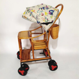 babyking帝儿宝折叠蓬竹编婴儿推车