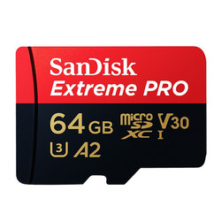 SanDisk 闪迪 64GB TF（MicroSD）存储卡 U3 C10 A2 V30 4K 至尊超极速移动版内存卡 读速200MB/s