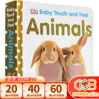 英文原版 Baby Touch and Feel  Animals 幼儿启蒙早教触摸纸板书 动物认知