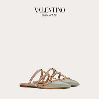 VALENTINO GARAVANI/华伦天奴 女士 ROCKSTUD 漆皮铆钉穆勒鞋 VLTW4D25VNW （37、灰色）