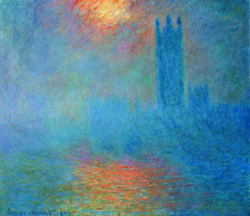 Artron 雅昌 莫奈《浓雾中的伦敦国会大厦》95×84cm 装饰画 油画布