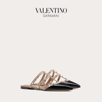 VALENTINO GARAVANI/华伦天奴 女士 ROCKSTUD 漆皮铆钉穆勒鞋 F15468329 （37、黑色）