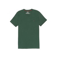 TOMMY HILFIGER经典休闲V领短袖男式T恤 XL国际版偏大一码 绿色