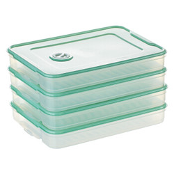 CLASSONLY 品维 pw-jzh 多功能冰箱保鲜盒 4层4盖  绿色 *3件