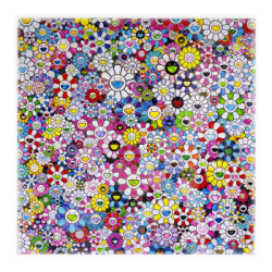 murakamitakashi村上隆世界潮流艺术家村上隆正版版画太阳花7575cm