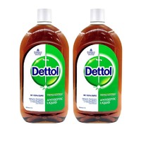 滴露（Dettol）进口消毒液 杀菌除螨环境消毒衣物除菌剂 消毒液1L*2瓶(限1单1件) *2件