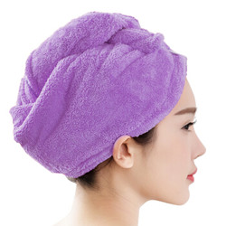 三利干发帽 柔软强吸水可爱擦头发浴帽包头速干毛巾 1条-薰衣草紫