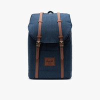 和行 Herschel Retreat 旅游双肩包男女书包时尚背包潮流10066（大号灰色暗纹/蓝色胶带）