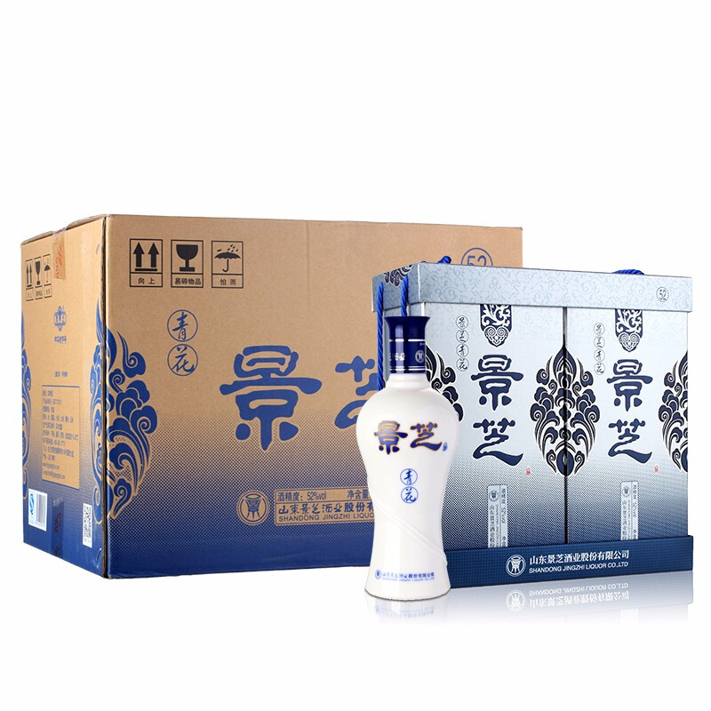 景芝青花52度500ml6瓶整箱3礼盒口感浓香型白酒礼品新老包装随机发货