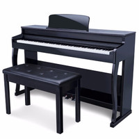 博仕德 88键考级电钢琴 推拉盖 重锤键-烤漆黑(双人凳+大礼包)
