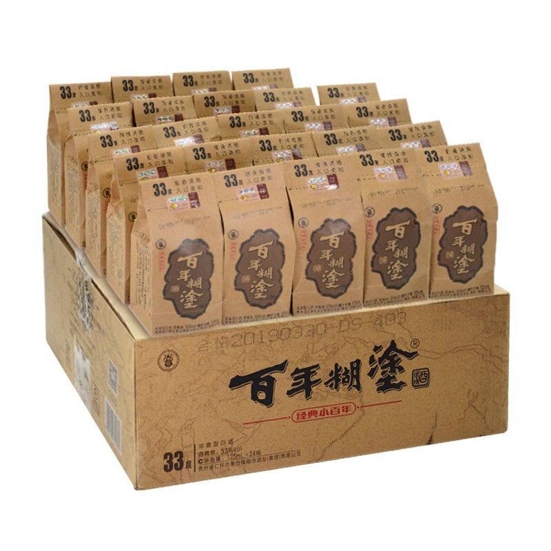 百年糊涂 经典小百年 33%vol 浓香型白酒 125ml*24瓶 整箱装