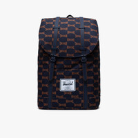 Herschel Retreat 旅游双肩包男背包学生校园书包10066（满印Logo/蓝色）